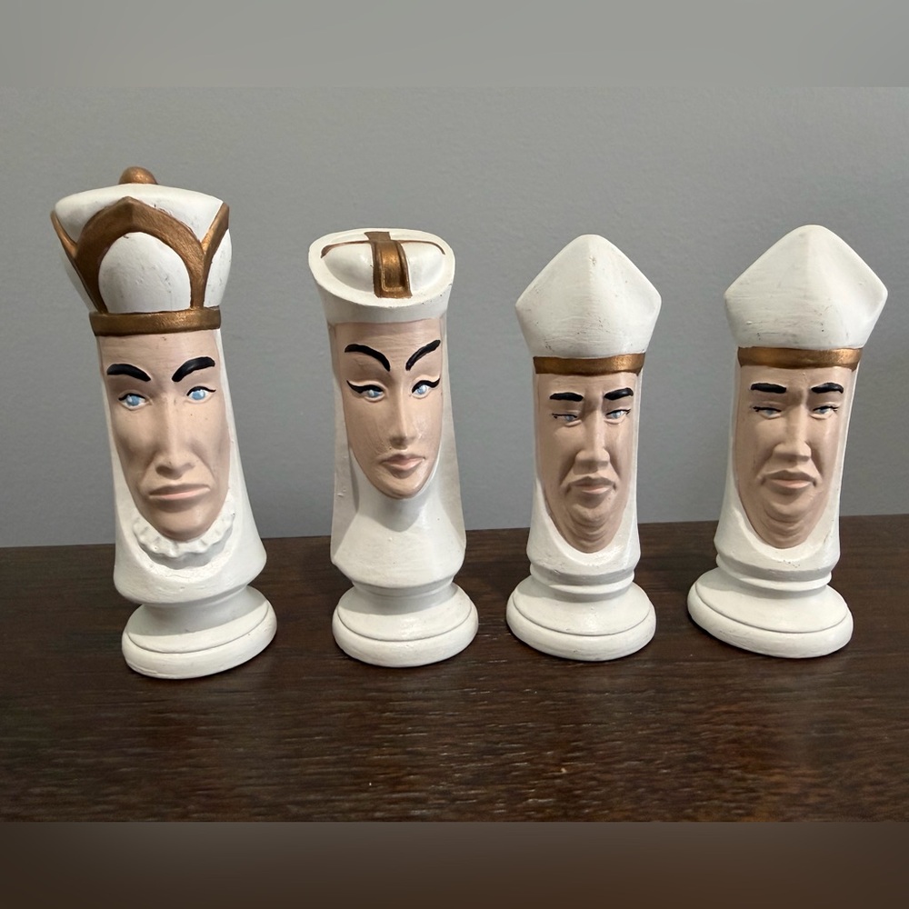 Duncan Ceramic Mold Hand Painted Chess Pieces - Black and White